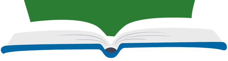 Illustration of an open book on a tablet, representing digital learning and modern education tools.